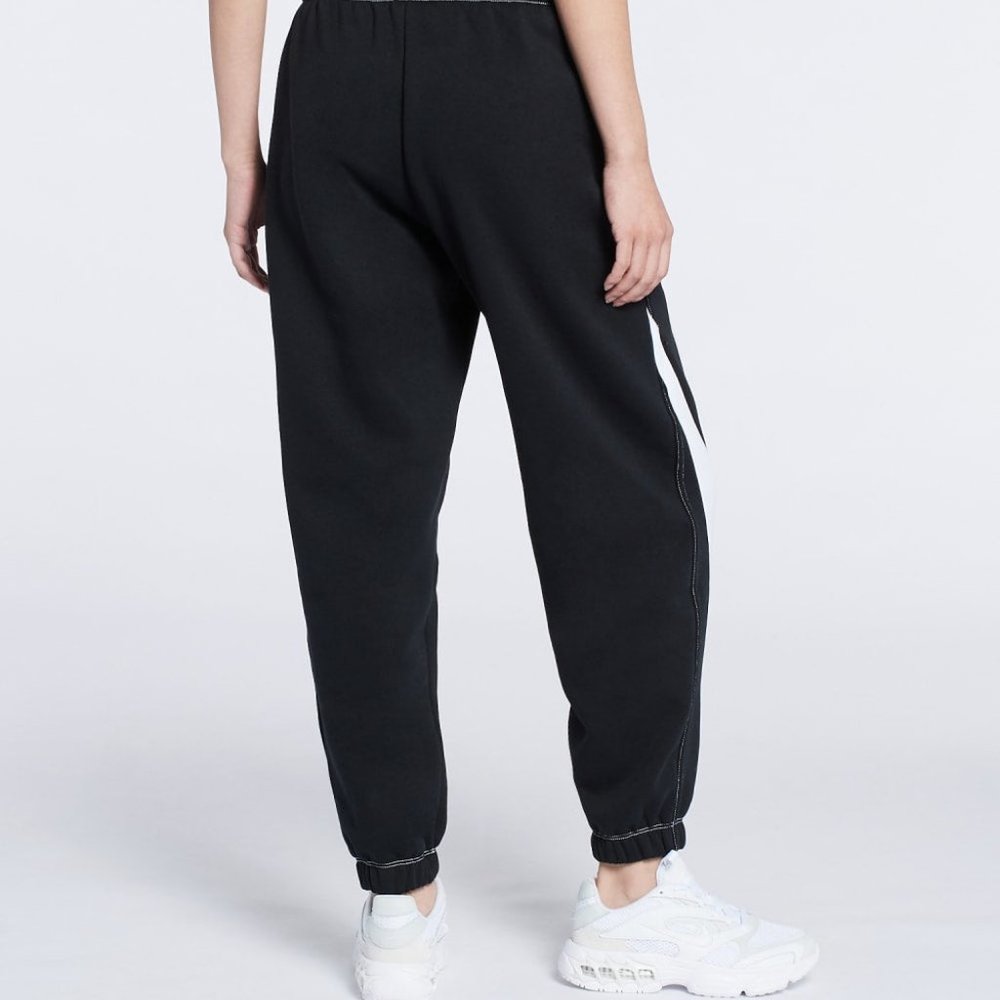 Nike NSW Swoosh Fleece Jogger Pants DD5582-010 Black White Women's SMALL - Picture 8 of 8